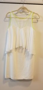 VINCE CAMUTO white dress with lime green